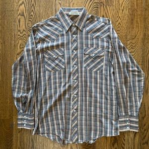 Vintage plaid western style button down